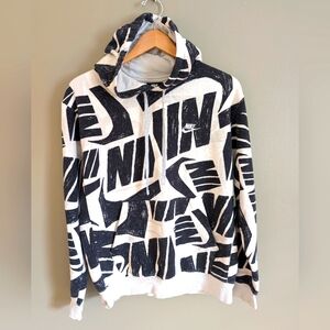 Nike All Over Print Logo Hoodie Size Small
